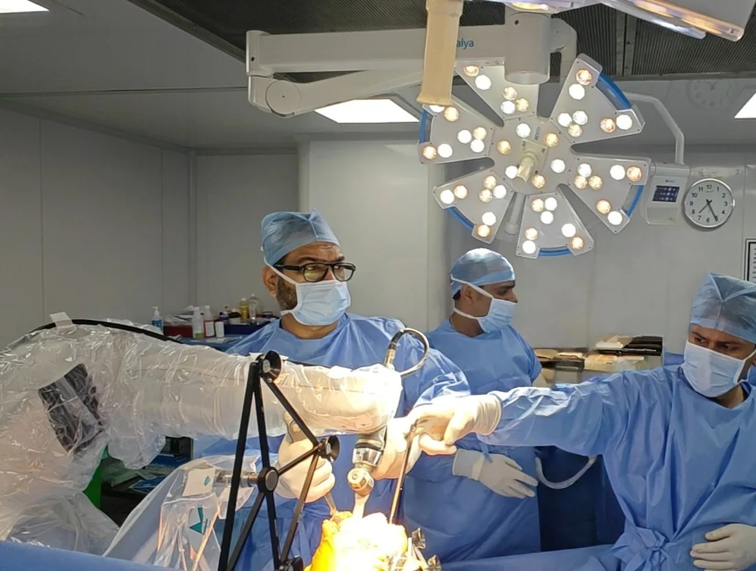 Orthopaedic surgery in progress — Dr Chetan M Dojode and team